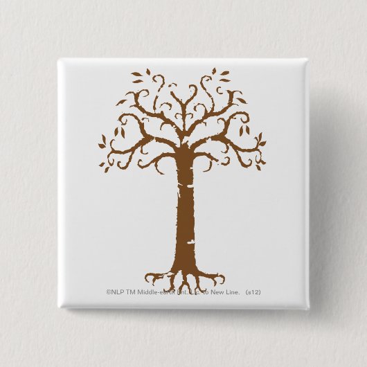 Witte boom van Gondor Vierkante Button 5,1 Cm (Voorkant)