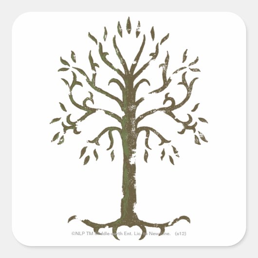 Witte boom van Gondor Vierkante Sticker (Voorkant)