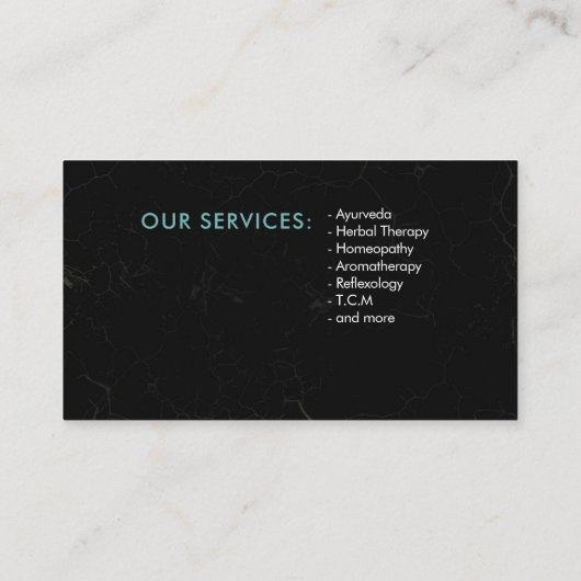 Witte boom van het Leven - Evolutie - Marmeerblade Visitekaartje (Achterkant)