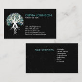 Witte boom van het Leven - Evolutie - Marmeerblade Visitekaartje (Voorkant / Achterkant)