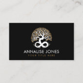 Witte boom van het leven - oneindig - Gouden blade Visitekaartje (Voorkant)