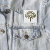 Witte boom van Númenor Vierkante Button 5,1 Cm (In situ)