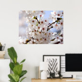 Witte boombloesem in lente poster (Thuiskantoor)