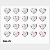 Witte boomschors met roze vlinderlabels hart sticker (Vel)