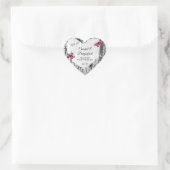 Witte boomschors met roze vlinderlabels hart sticker (Tas)