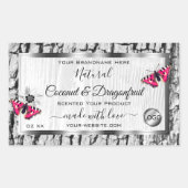 Witte boomschors Roze Butterfly Product Labels Log (Voorkant)