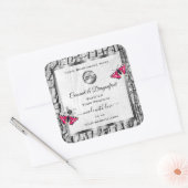 Witte boomschors Roze Butterfly Product Labels Log (Envelop)