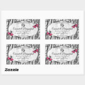 Witte boomschors Roze Butterfly Product Labels Log (Vel)