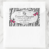 Witte boomschors Roze Butterfly Product Labels Log (Tas)