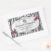 Witte boomschors Roze Butterfly Product Labels Log (Envelop)