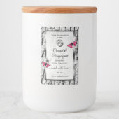 Witte Boomstam Roze Vlinder Productlabels Logo Voedselcontainer Etiket (Voorkant)