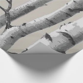 Witte boomstammen op beige cadeaupapier (Hoek)