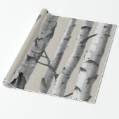 Witte boomstammen op beige cadeaupapier (Uitgerold)