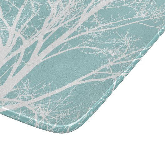 Witte boomtakken snijplank (Hoek)