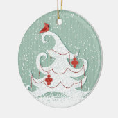 Witte boomversiering keramisch ornament (Links)