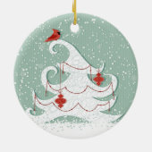 Witte boomversiering keramisch ornament (Achterkant)