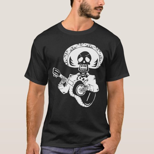 witte boon de mayo mariachi skeleton t-shirt (Voorkant)