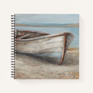 Witte boot op de kust notitieboek