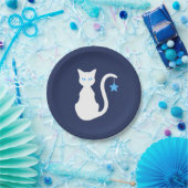 Witte Borden kat papier Papieren Bordje (Feest)