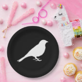 Witte Borden van vogelpapier Papieren Bordje (Feest)