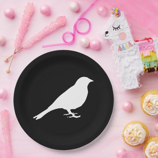 Witte Borden van vogelpapier Papieren Bordje (Feest)