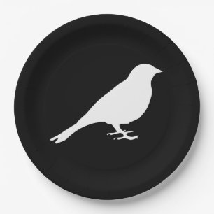 Witte Borden van vogelpapier Papieren Bordje