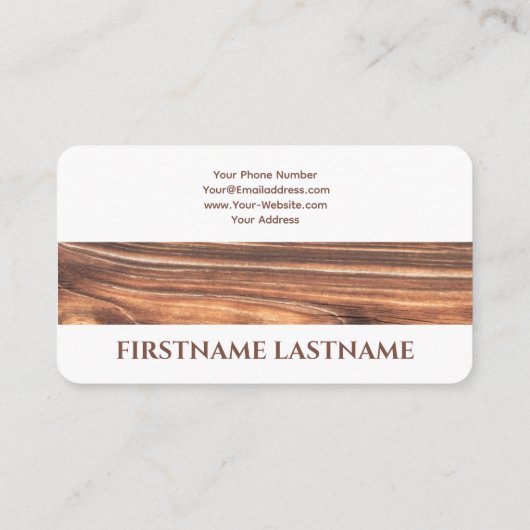 Witte border boom hout interieur elegant visitekaartje (Achterkant)