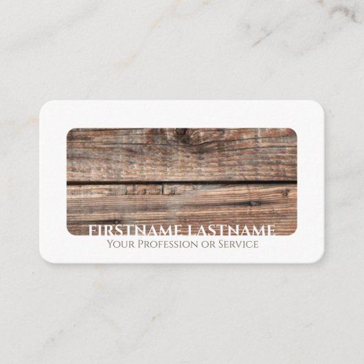 Witte border boom hout interieur elegant visitekaartje (Voorkant)