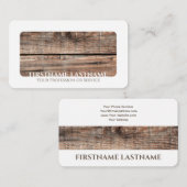 Witte border boom hout interieur elegant visitekaartje (Voorkant / Achterkant)