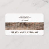 Witte border boom hout interieur elegant visitekaartje (Achterkant)