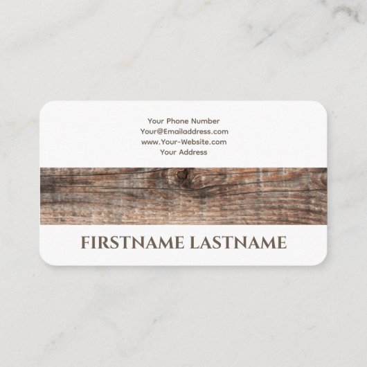 Witte border boom hout interieur elegant visitekaartje (Achterkant)