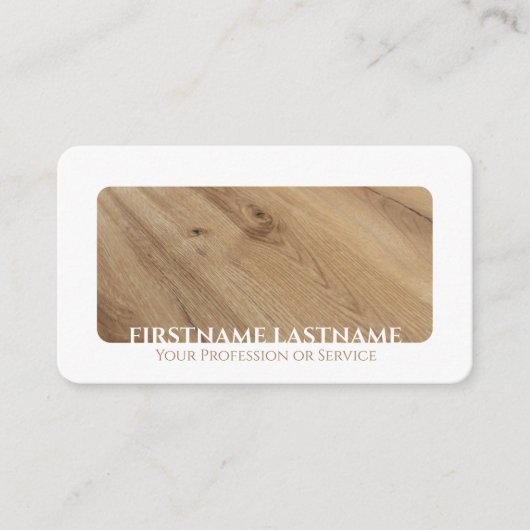 Witte border boom hout interieur elegant visitekaartje (Voorkant)