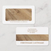 Witte border boom hout interieur elegant visitekaartje (Voorkant / Achterkant)