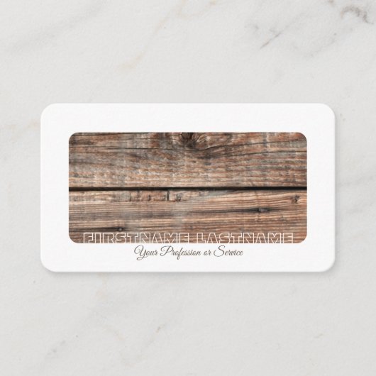 Witte border boom hout interieur elegant visitekaartje (Voorkant)