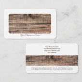 Witte border boom hout interieur elegant visitekaartje (Voorkant / Achterkant)