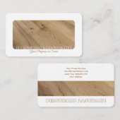Witte border boom hout interieur elegant visitekaartje (Voorkant / Achterkant)