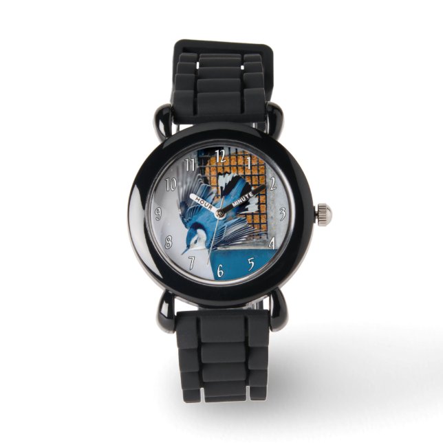 Witte-borst Nuthatch in Sneeuw Horloge (Voorkant)