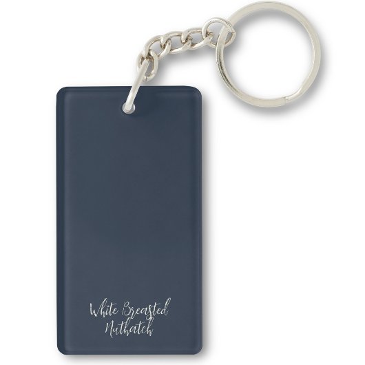 Witte Borst Nuthatch Vogel Schilderen Initialen Sleutelhanger