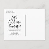 Witte borstel belettering foto Afstuderen Aankondigingskaart (Achterkant)