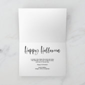 Witte Borstel Lettering Overlay Gelukkig Halloween Feestdagen Kaart (Binnen)