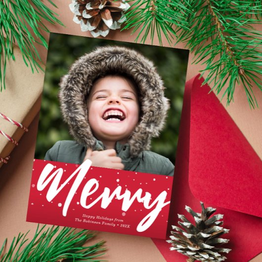 witte borstel schrift kerstkaart