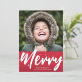 witte borstel schrift kerstkaart (Staand voorkant)