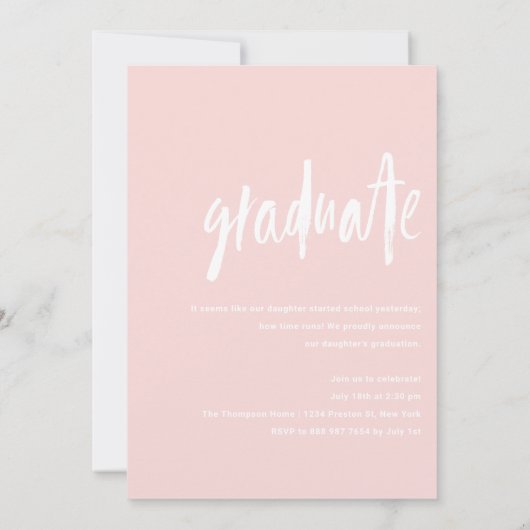 Witte Borsteltypografie 2024 Foto Afstuderen Kaart (Achterkant)