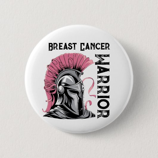Witte borstkankerstrijder ronde button 5,7 cm (Voorkant)