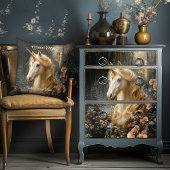 Witte Bos Eenhoorn Roze Orchidee Fantasie Kasteel Kussen