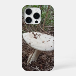 Witte bos paddestoel esthetische telefoonhoes iPhone 16 pro hoesje