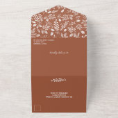 Witte botanica Geen Envelopes Terracotta Wedding All In One Uitnodiging (Buitenkant)