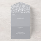 Witte botanica Grijze Geen Envelopes Wedding All In One Uitnodiging (Buitenkant)