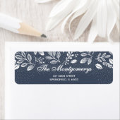 Witte botanicals op blauwe retouradres etiket (Insitu)