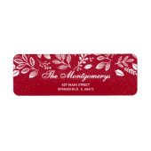 Witte botanicals op cranberry retouradres etiket (Voorkant)